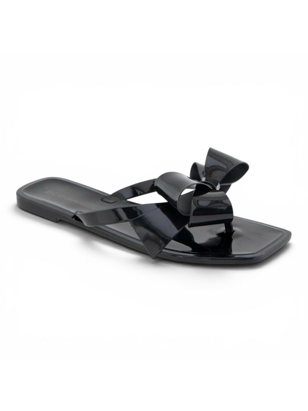 BCBGeneration Lima-2 Jelly Bow Black Sandals Women Size 10 NEW WITH BOX